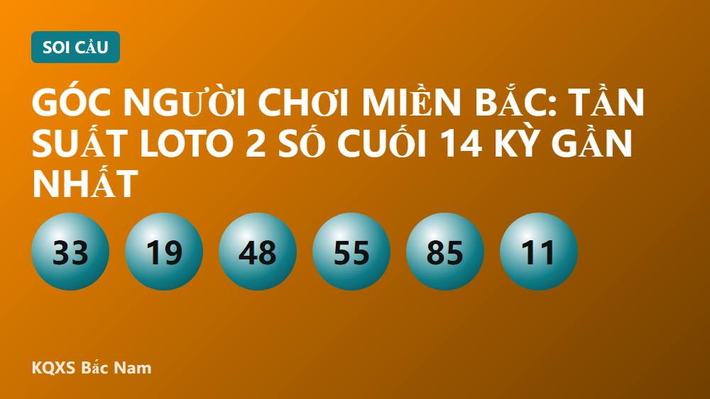 Góc người chơi miền Bắc: Tần suất loto 2 số cuối 14 kỳ gần nhất